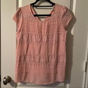 LC Lauren Conrad blush pink blouse size M short sleeve
